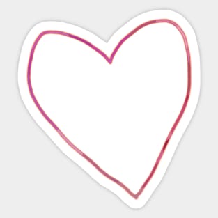 Pink Heart Outline Sticker